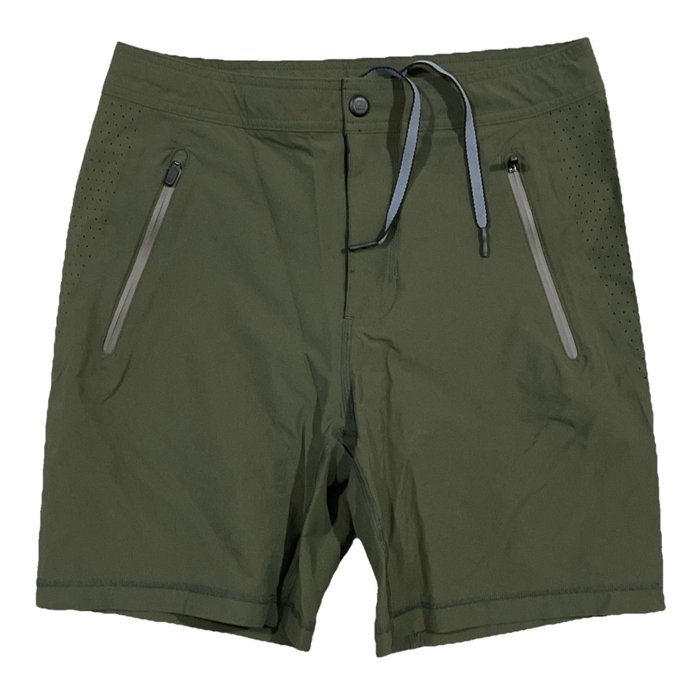 Mack Weldon Shorts Small Army Green Athleisure Work Out Vented 30x7" Inseam